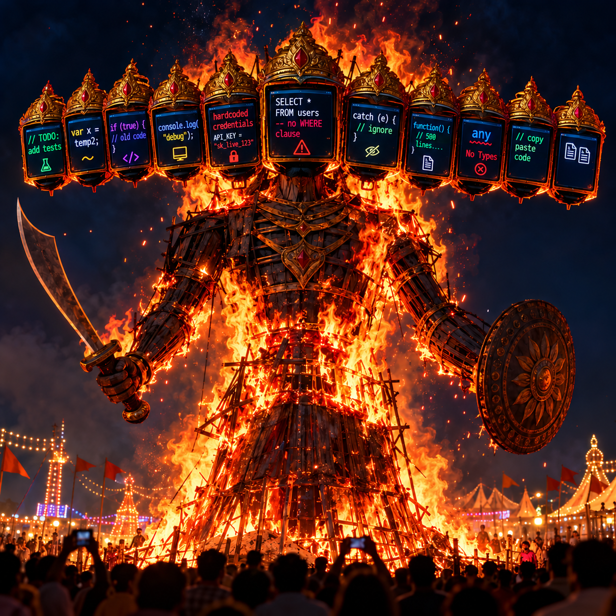 Burning Code Effigy at Dussehra